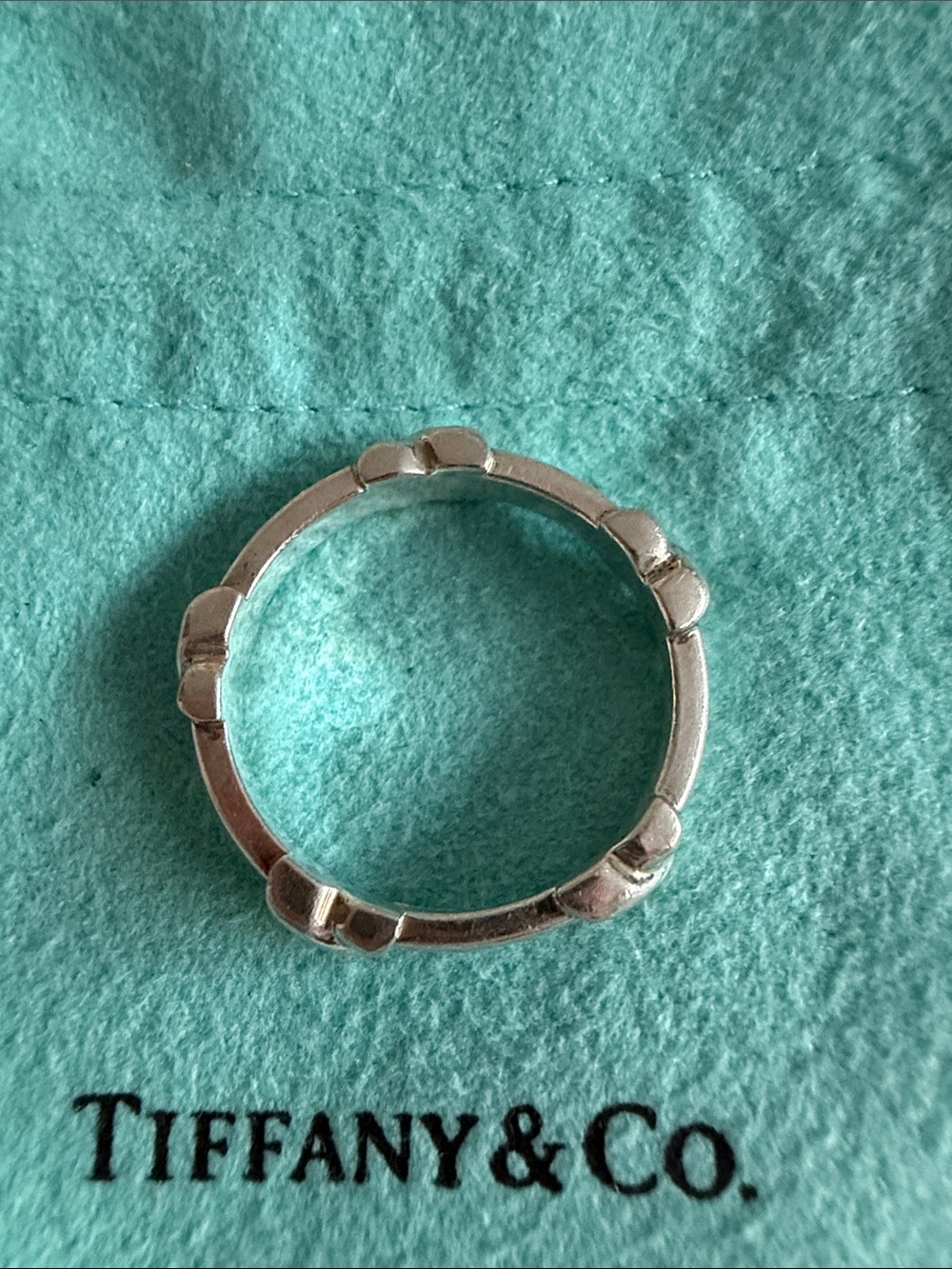 Tiffany & Co 925 sterling ring cross-stitch - Picture 2 of 4